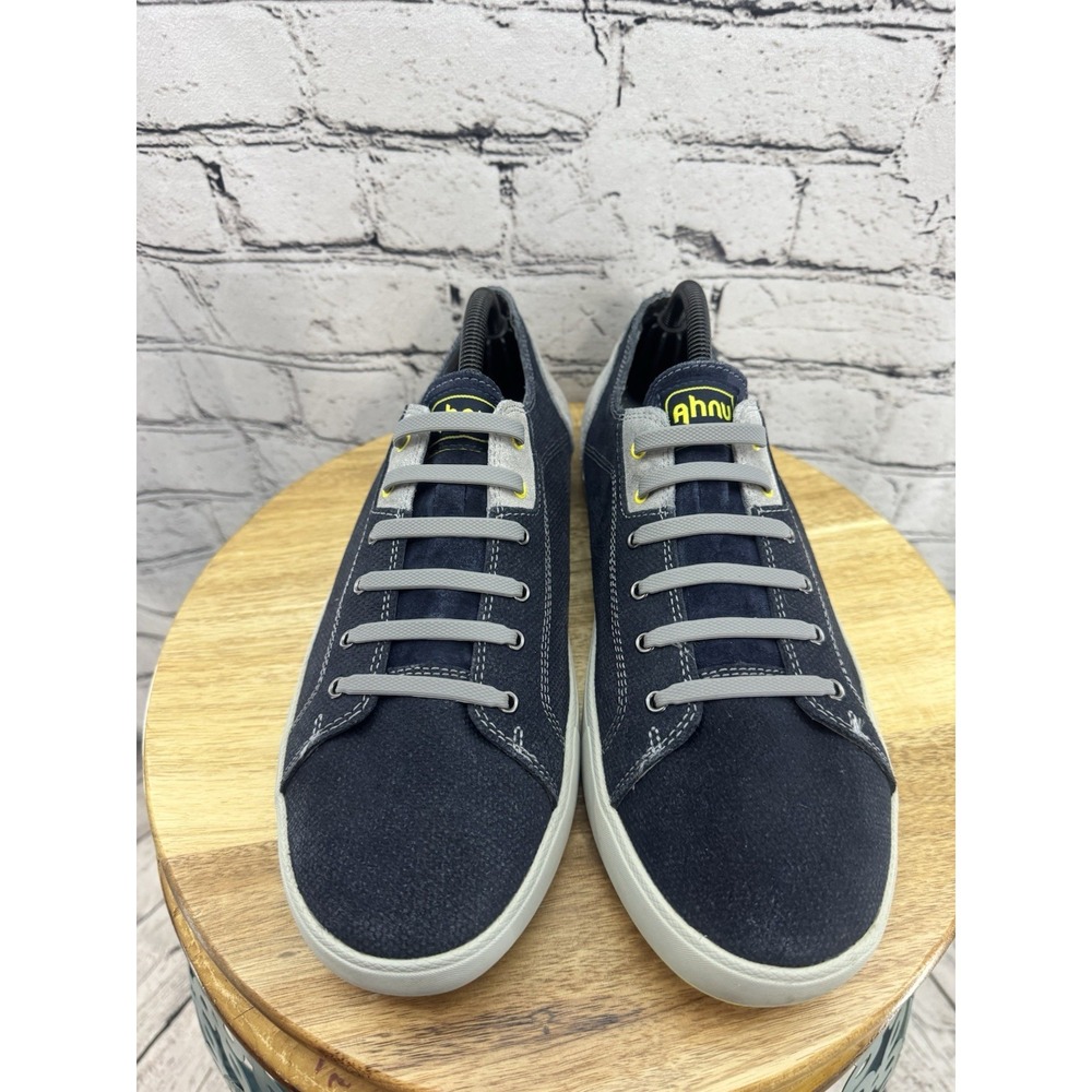 Ahnu Stockton Blue Leather Casual Comfort Low No Tie Sneakers Men's Size 10 - Picture 3 of 11